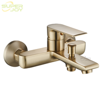 Robinet de Douche Moderne de Luxe en Laiton Brossé Doré, Mitigeur Plaqué, Matériel Durable pour la Décoration de la Maison et des Hôtels, Robinet de Salle de Bain en Cuivre