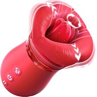 Nouveau Vibrateur de Langue Rouge Grande Bouche pour Femme, Léchage et Succion, Jouet de Masturbation Adulte, Contrôle par APP