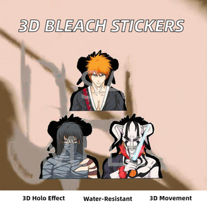 1200 conceptions en gros Kurosaki Ichigo 3D Anime mouvement autocollants dessin animé 3D voiture décalcomanies blanchissement lenticulaire étanche pour les voitures - Product Image 5