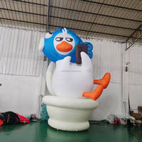Canard gonflable géant décoratif avec téléphone de jeu et toilettes pour exposition