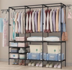 Armoire <span class=keywords><strong>en</strong></span> <span class=keywords><strong>plastique</strong></span> réglable anti-poussière <span class=keywords><strong>avec</strong></span> tiroirs et étagères, <span class=keywords><strong>meuble</strong></span> pliable pour petits espaces, écologique et portable - Product Image 2