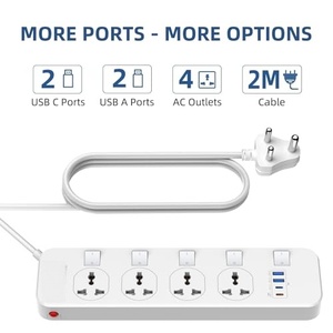 ปลั๊กพ่วงอเนกประสงค์แบบตั้งโต๊ะ 4 ช่องเสียบ USB - Product Image 3
