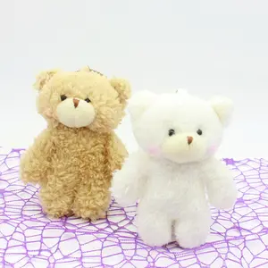 Porte-clés ours mignon petit ours polaire porte-clés sac à dos pendentif peluche poupée avec porte-clés cadeau de fête d'anniversaire