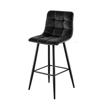 Tabourets de bar de luxe en velours gris, chaises hautes de comptoir, tabourets de bar doux et luxueux pour salle à manger et îlot de cuisine