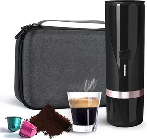 portable coffee maker for Mini Smart Capsule Outdoor Camping Coffee Maker have black and white colors 20 bar pressure
