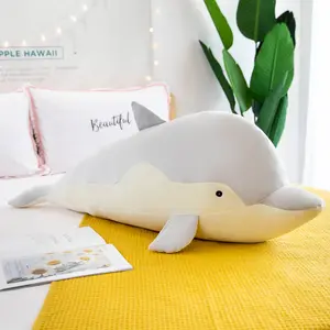 Precio bajo al por mayor personalizado realista océano mar Animal juguetes de peluche gris azul Rosa peluche delfín almohada Juguetes