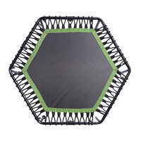 Trampoline intérieur hexagonal de haute qualité de 44 pouces pour exercice de fitness pour adultes avec poignée en plastique et polypropylène