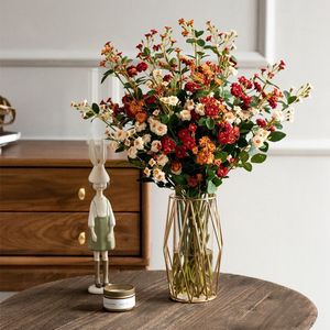 Fleurs artificielles Timo, bouquet de roses en soie, blanc, champagne, rouge, rose, jaune, orange, décoration de mariage, salon, salle à manger - Product Image 2
