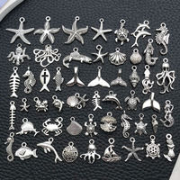 Breloques en alliage étoile de mer et hippocampe, série Océan, faites à la main, pour colliers et bracelets DIY, fournitures de bijoux en gros direct usine