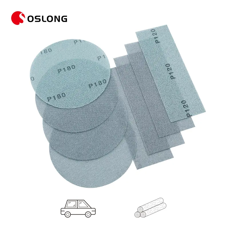 ओस्लांग 150 मिमी तेज जाल रेत कागज डिस्क धूल मुक्त राउंड जाल घर्षण डिस्क