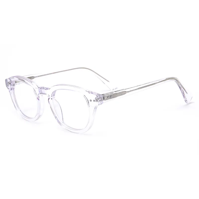 Js60006 óculos de acetato, armação oval, clara, venda no atacado