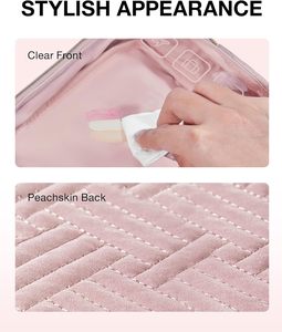 Clear Travel Makeup <b>Bag</b> with <b>Zipper</b> Closure Large-Capacity Waterproof Material Stylish for Women's Toiletry Cosmetic <b>Storage</b> - Product Image 6