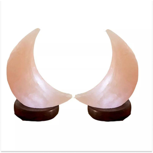 Lampe de sel de lune purificatrice d'air, cristal rose de l'Himalaya 2kg, veilleuse en forme de lune pour chambre d'enfant, certifiée HACCP - Product Image 1