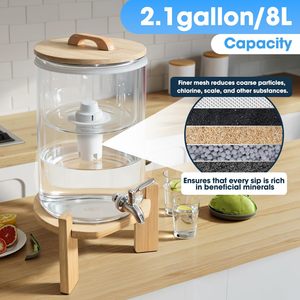 Nouveau distributeur de <span class=keywords><strong>filtre</strong></span> à <span class=keywords><strong>eau</strong></span> en verre par gravité 2025, système de purification d'<span class=keywords><strong>eau</strong></span> de comptoir avec pierre de Maifan, élément filtrant personnalisable - Product Image 2