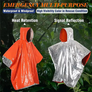 Custom LOGO Emergency Rain Poncho Printed Disposable Rain Ponchos Portable Mountaineering Anti-heating for Promotional <b>Gifts</b> - Product Image 2