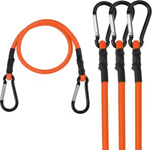 24 Inch Rubber 8mm Bungee Cords Heavy Duty Shock Straps with Hooks Elastic Rope Cargo RV Bike Luggage Outdoor Tent <b>Tarp</b> Tie - Product Image 1