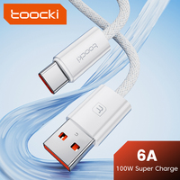 Cable USB a USB C Trenzado de Carga Rápida Toocki 6A 66W, Cable de Carga Tipo C, Cable de Sincronización de Datos para Teléfono y Tableta