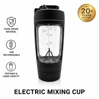 Grande tasse électrique auto-mélangeuse de 630 ml en Tritan, avec mélangeur magnétique automatique, bouteille shaker de protéines verrouillable pour la gym avec couvercle