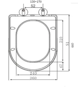 INSTALLATION FACILE Haut de gamme 163 D couvercle de toilette en forme de couvercle UF duroplast souper mince fermeture douce siège de toilette RALENTISSEMENT LIBÉRATION RAPIDE