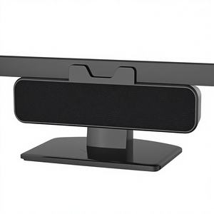 Enceintes d'ordinateur INGA pour branchement USB, enceintes de bureau Plug & Play, lumière LED, batterie, fixation facile sur moniteur, son stéréo puissant, basses profondes, plastique - Product Image 1