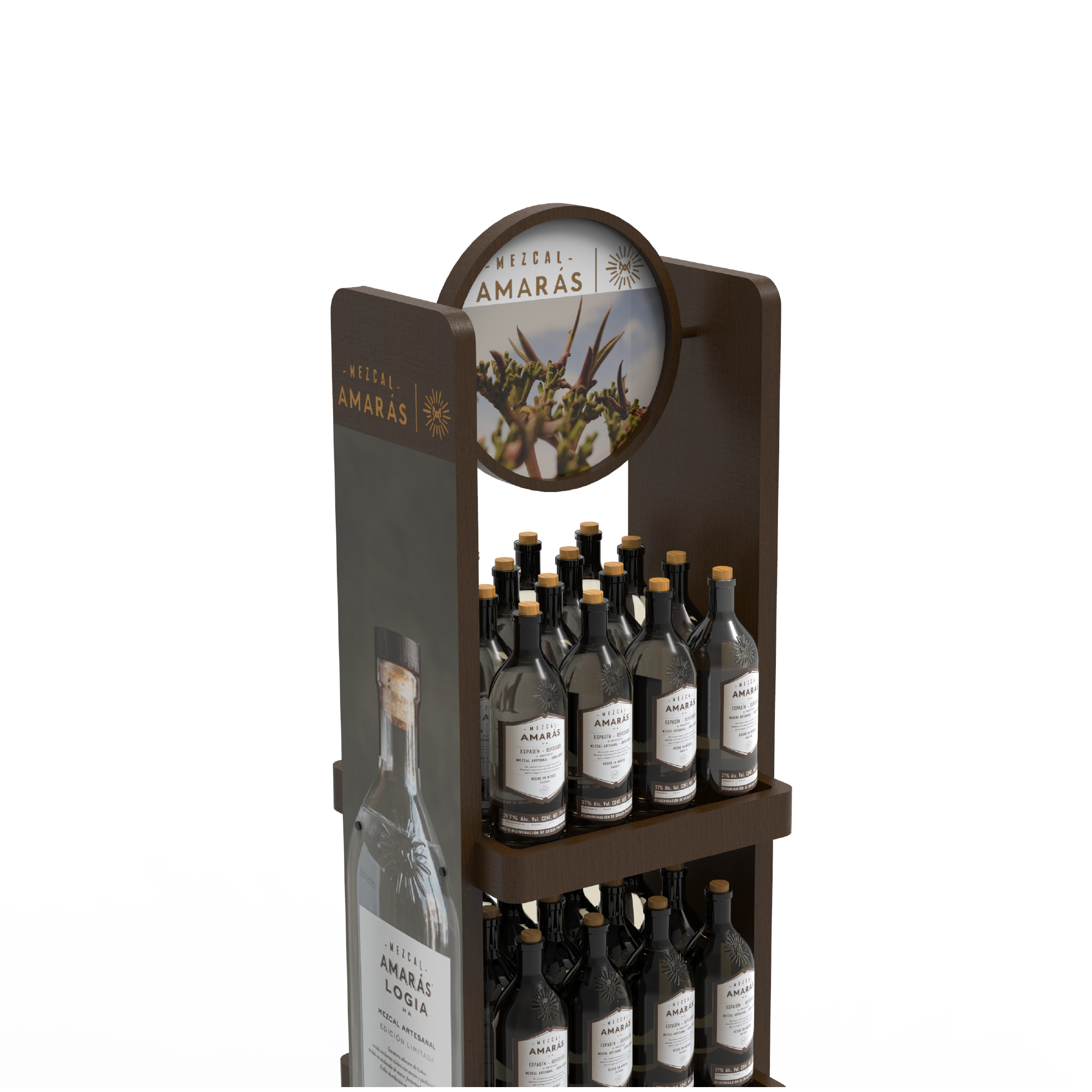 Apache 3 Layer Oak Classic Wine Store Display Rack with Knock-Down Packing for Liquor Store — view 4