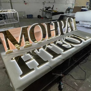 Letreros Comerciales <span class=keywords><strong>de</strong></span> Lujo, Letrero con Logotipo Retroiluminado en 3D con <span class=keywords><strong>Letras</strong></span> <span class=keywords><strong>de</strong></span> Canal <span class=keywords><strong>Doradas</strong></span> Personalizadas, Letreros Exteriores para Edificios - Product Image 6