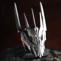 Robuster Retro-Subkultur-Punk-Ring mit geometrischer Form, offener Zeigefingerring, personalisierter Dark-Lord-Ring im dunklen Stil, trendiger Unisex-Legierungsring