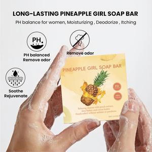Nouveau Savon Artisanal pour le Bain, Soin Intime, Savon aux Huiles Essentielles pour Femmes, Savon <span class=keywords><strong>Carré</strong></span> Ananas, Parfums Personnalisables - Product Image 4