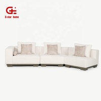 Sofá seccional modular de tres plazas Chesterfield de lujo moderno, juego de sofá de esquina de tela de alta calidad para sala de estar, apartamento, Hotel