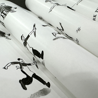 Papel Kraft Estampado Personalizado al por Mayor WELLSPRING, Rollo de Papel Artístico con Logotipo Impreso, Papel Blanco con Relieve para Impresión y Envoltura