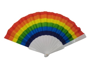 Festival Rave Birthday Party Folding Custom Rainbow White Eco-Friendly Bamboo <b>Hand</b> <b>Fan</b> - Product Image 4