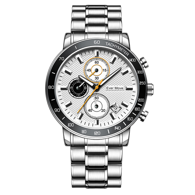 High Quality Multifunctional Men's Quartz Chronograph Watch with Crystal Dial Stainless Steel Alloy Case Luxe Fashion Design