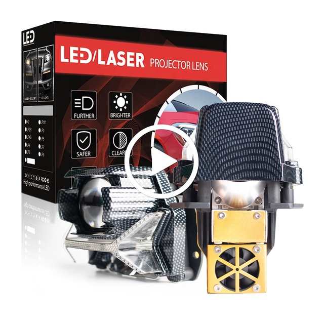 3.0 Projector Bi LED Headlight Lenses H4 LED Car Laser Projector with Reflectors Lenses Alternative to Halon & Xenon Headlights