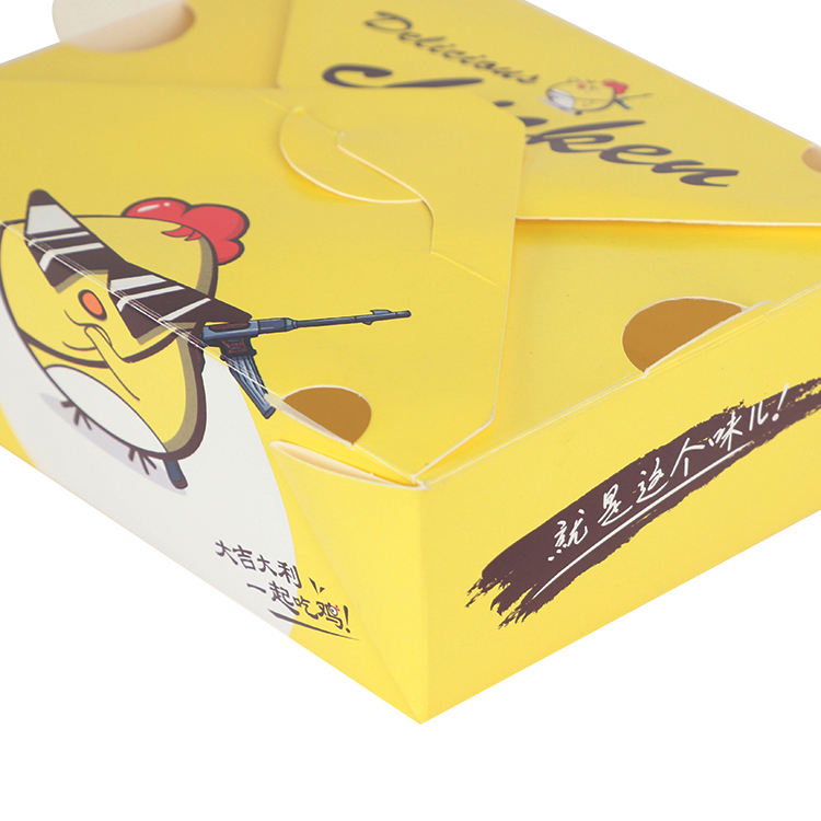 Customized coating paper food boxes food grade paper material take away fast food container