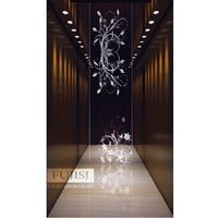 Ascenseur pour passagers d'hôtel avec cabine en acier inoxydable miroir noir titane