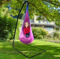 Chaise hamac réglable avec cadre en métal robuste, support pour chaise à bascule pour véranda