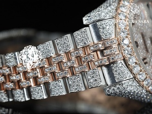 Reloj de Diamantes Mossinate Blanco de Alta Calidad con Incrustaciones de Diamantes, Caja de Acero Inoxidable, Estilo Urbano y Casual, para Compra al por Mayor - Product Image 2