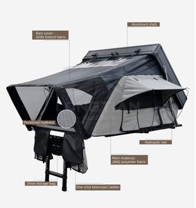 Tente <span class=keywords><strong>de</strong></span> toit rigide en aluminium, imperméable, 4 saisons, pour SUV, camping, OEM - Product Image 4