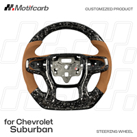 Volant personnalisé en fibre de carbone forgée argentée avec poignées marron pour Chevrolet Silverado 1500 RST LT ZR2 4x4 Suburban 2019-2026