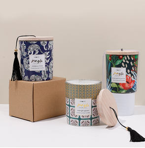 LANJO Elegant Gift Box Strong Scented Oil <b>Candle</b> Home Decoration Custom Soy Wax Glass Jar Thanksgiving Christmas Handmade - Product Image 1