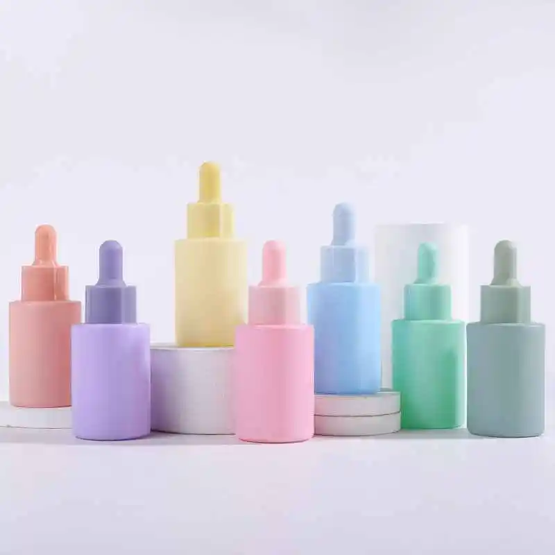 30 ml Pink Blue geen pink purple bule 6 color Glass Dropper Bottle Glass 30ml Essential Oil Serum Dropper Bottle