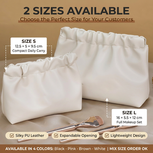 Wholesale PU Cosmetic Toiletry <strong>Bag</strong> <strong>With</strong> Double Zipper <strong>Compartments</strong> Waterproof Travel Organizer for Gifts - Product Image 5
