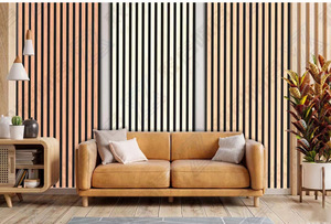 Waterproof Fireproof WPC Wall Panel Slatted Geometric Design for Kitchen Commerce &amp; <strong>Hall</strong> <strong>Interior</strong> Decoration Factory Direct Sale - Product Image 3
