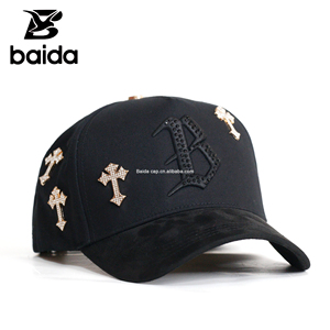 Chất lượng hàng đầu thêu Mũ bóng chày 24K mạ vàng chéo gorras barbas Mũ bán buôn tùy chỉnh logo của bạn - Product Image 6