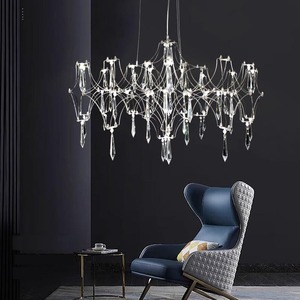 Luces de cristal modernas para sala de estar, lámparas de decoración del hogar para dormitorio, lámpara colgante de acero inoxidable <span class=keywords><strong>Mira</strong></span> - Product Image 2