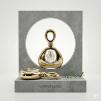Flacon diffuseur de parfum tendance et unique en verre transparent avec bouchon anneau, flacon de parfum rond créatif pour parfum d'ambiance