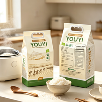 Sac d'emballage de riz anti-humidité de qualité supérieure avec poignée en plastique, sac à fond plat de qualité alimentaire pour céréales, riz biologique, aliments pour animaux de compagnie 3kg 5kg 10kg