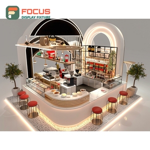 Étagère de présentation de produits de café haute en bois à lattes, pour condiments et produits de torréfaction - Product Image 5