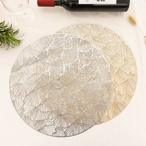 IN STOCK PVC Ginkgo Round Shape Wipeable Waterproof Eco-Friendly <strong>Placemat</strong> Table Mat <strong>for</strong> <strong>Christmas</strong> Dining Table Decor - Product Image 3