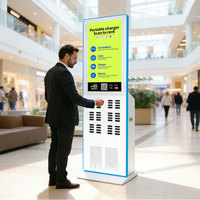 Borne de recharge commerciale à code QR pour distributeur automatique, 48 emplacements, batterie Li-Polymère 15W 7200mAh, écran 43 pouces